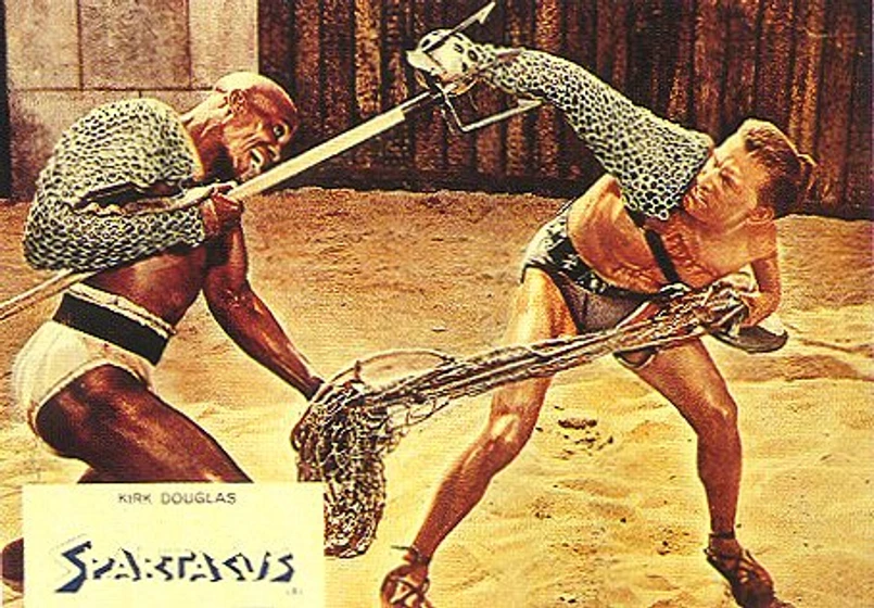 Kirk Douglas y Woody Strode en espartaco (Fotograma)