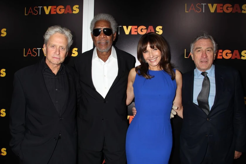 Robert De Niro, Morgan Freeman, Michael Douglas y Mary Steenburgen en plan-en-las-vegas (Premiere en Nueva York)
