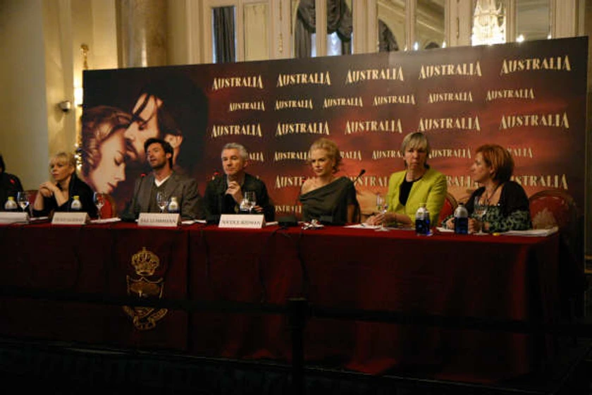 Nicole Kidman, Hugh Jackman y Baz Luhrmann en australia (Rueda de prensa en Madrid. Diciembre 2008)
