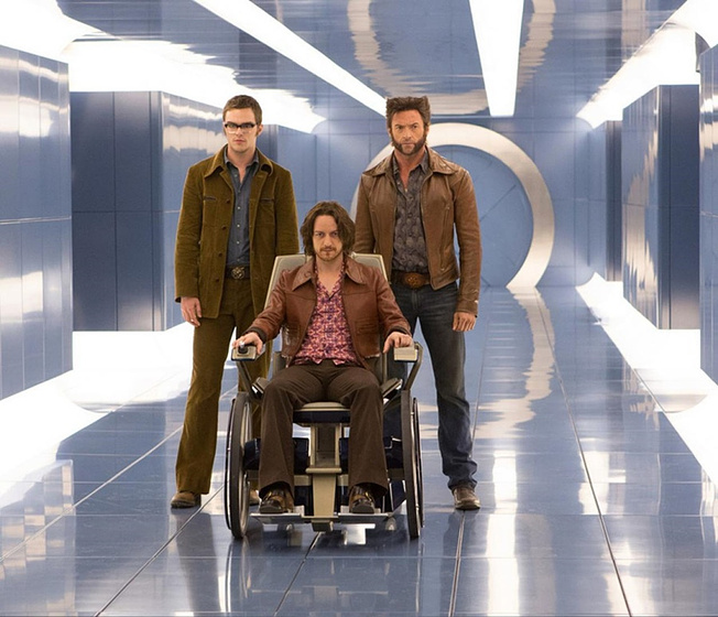 Hugh Jackman, Nicholas Hoult y James McAvoy en X-Men: Días del Futuro Pasado