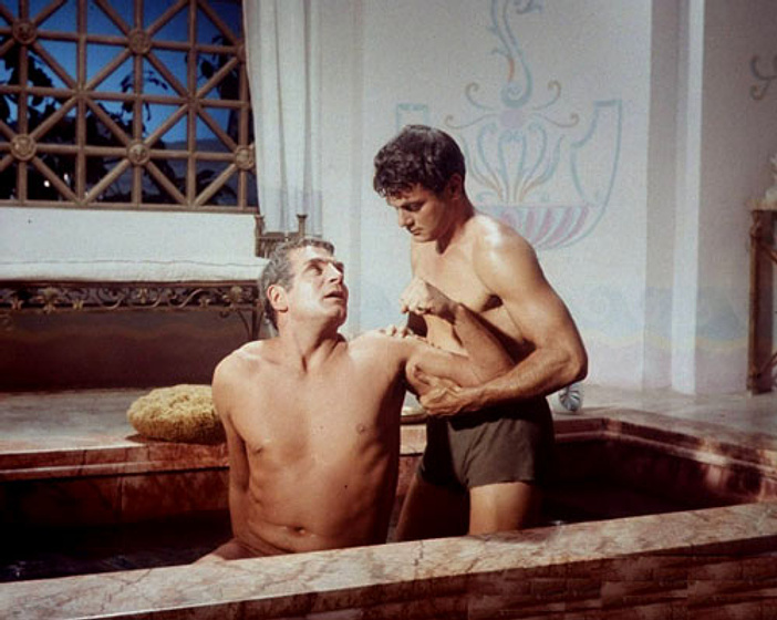 Tony Curtis y Laurence Olivier en Espartaco