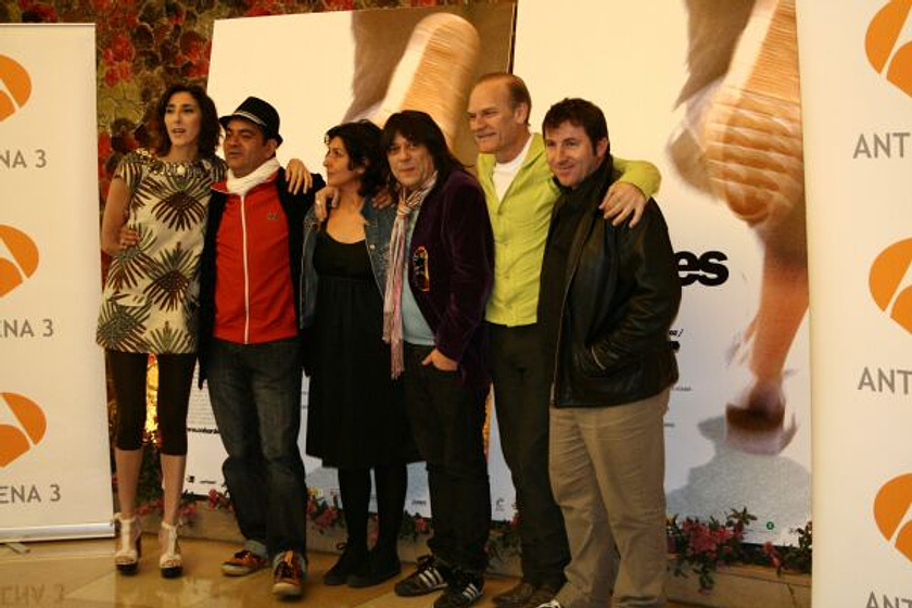 Lluís Homar, José Corbacho, Juan Cruz, Antonio de la Torre y Paz Padilla en Cobardes (Rueda de prensa en Madrid (Abril 2008))