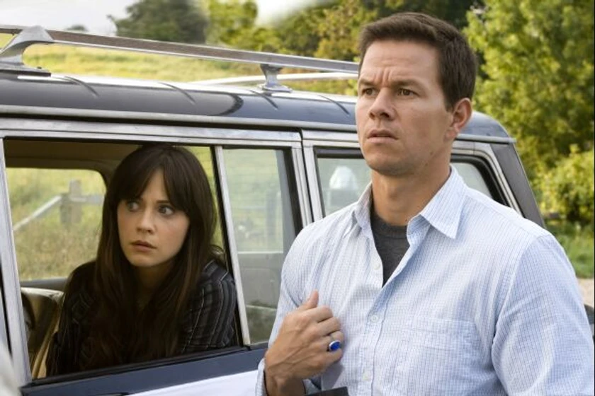 Mark Wahlberg y Zooey Deschanel en el-incidente