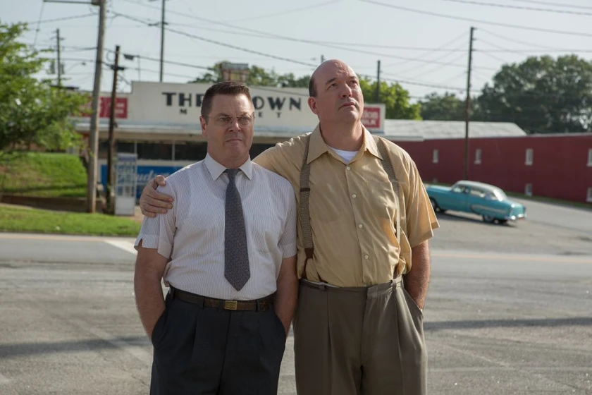 John Carroll Lynch y Nick Offerman en el-fundador
