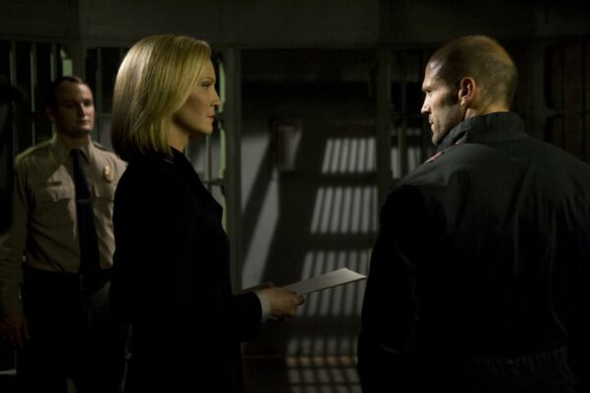 Jason Statham y Joan Allen en La Carrera de la Muerte