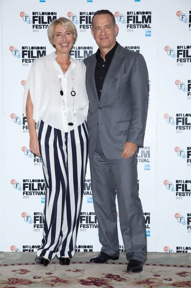 Tom Hanks y Emma Thompson en al-encuentro-de-mr-banks (Premiere en Londres. Diciembre 2013)
