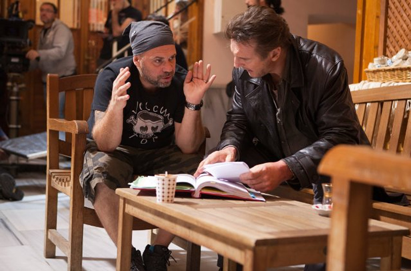 Liam Neeson y Olivier Megaton en Venganza: Conexión Estambul (Durante el rodaje)
