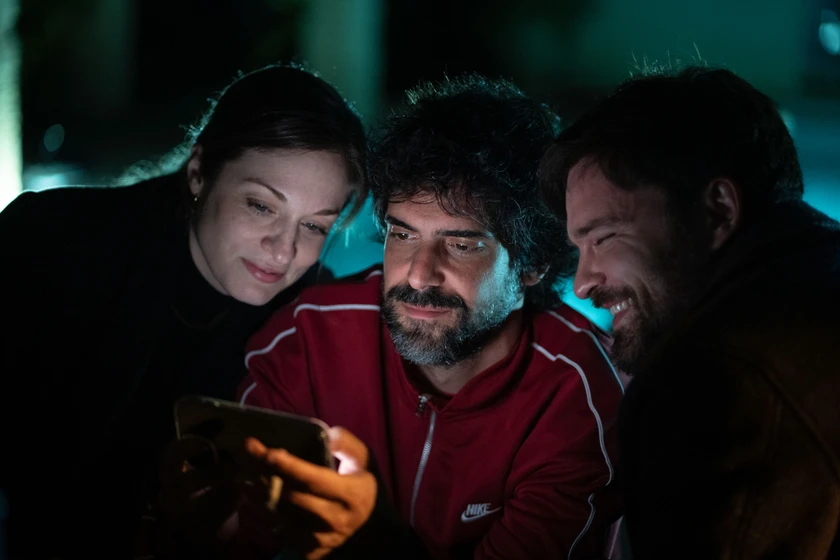Adam Jezierski, Francesco Carril y Meritxell Calvo en el-mal-padre