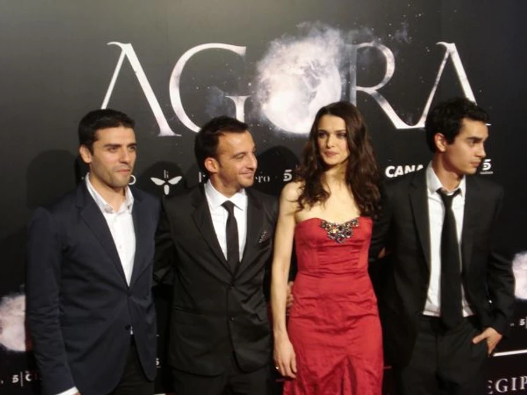Alejandro Amenábar, Rachel Weisz, Max Minghella y Oscar Isaac en agora (Photocall en Madrid. Octubre 2009)