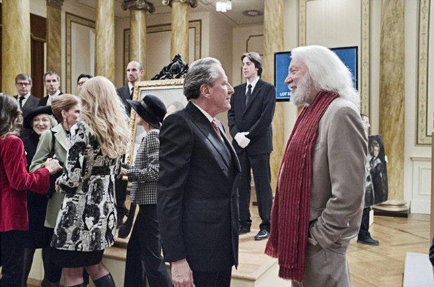 Geoffrey Rush y Donald Sutherland en La Mejor Oferta