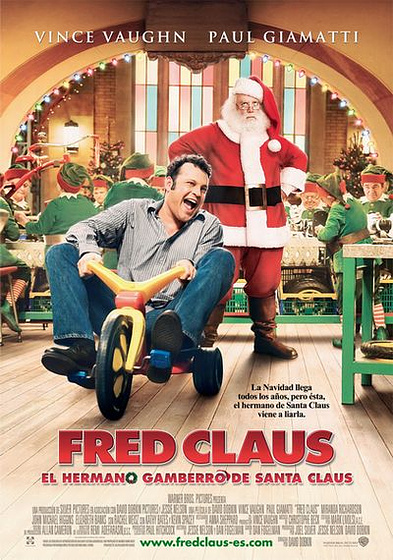 Vince Vaughn y Paul Giamatti en Fred Claus. El Hermano Gamberro de Santa Claus (Cartel)
