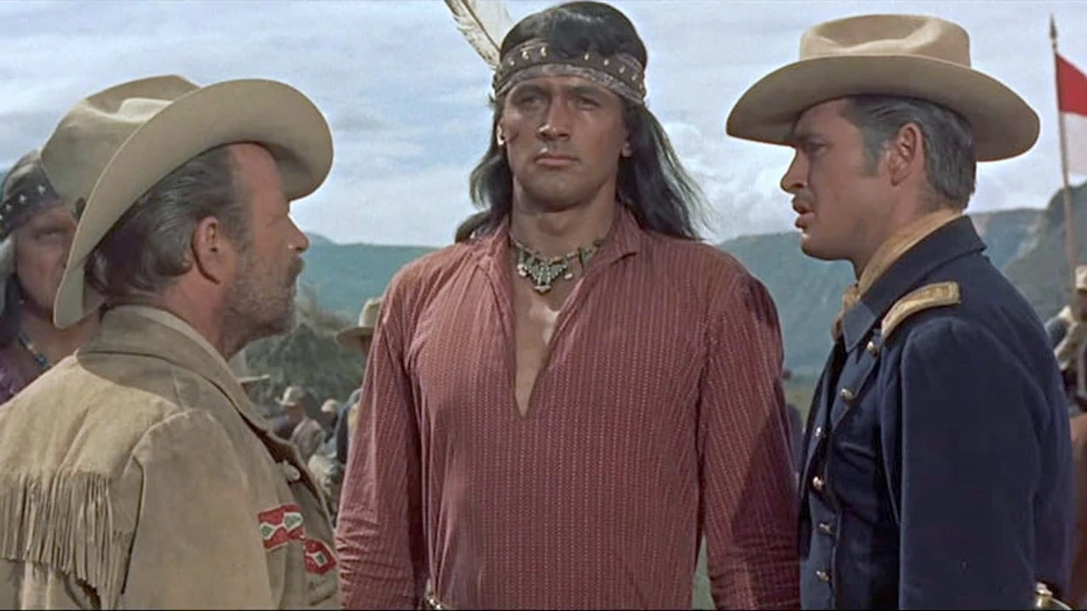 Rock Hudson, Gregg Palmer y Richard H. Cutting en raza-de-violencia