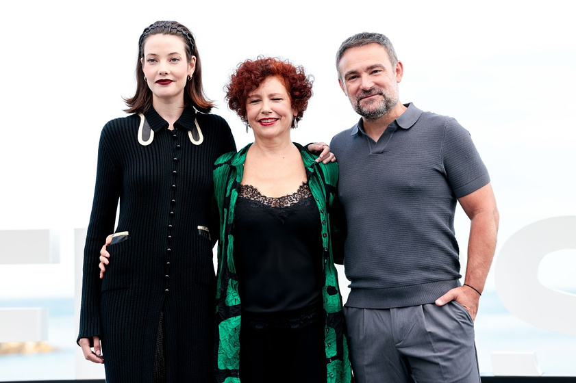 Icíar Bollaín, Urko Olazabal y Mireia Oriol en Soy Nevenka (Festival de San Sebastían. Septiembre 2024)
