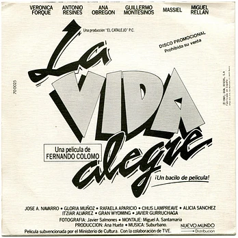 Carátula de la banda de sonido de La Vida alegre