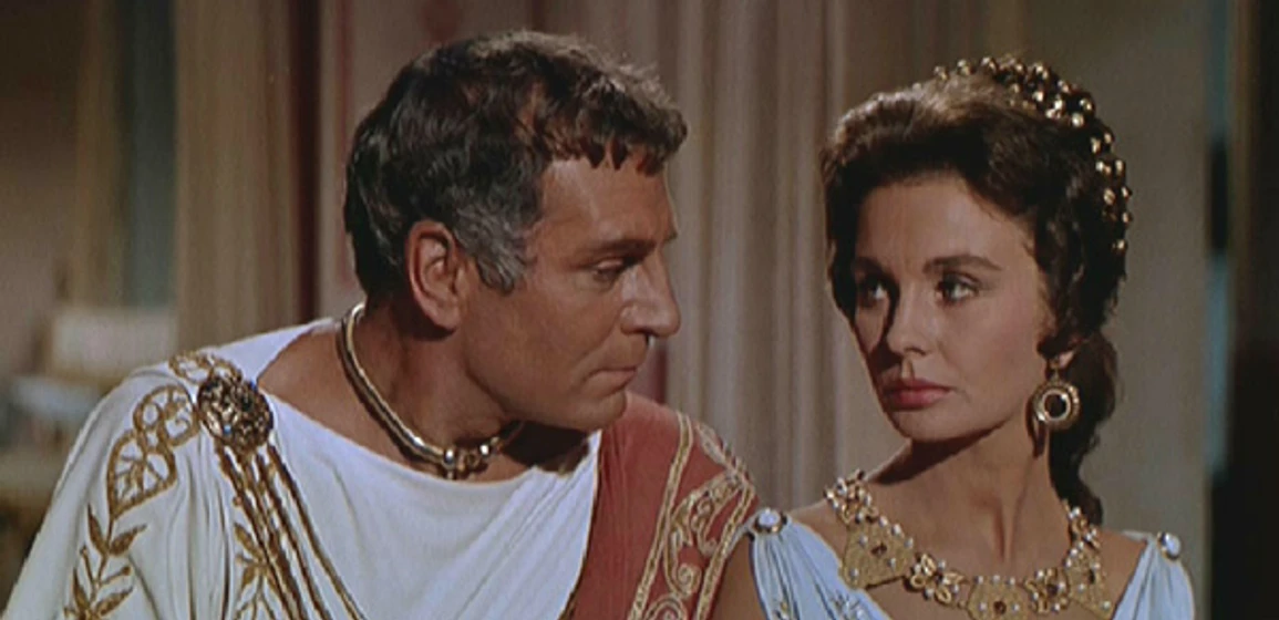 Laurence Olivier y Jean Simmons en Espartaco