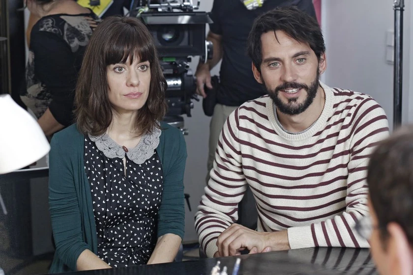 Alexandra Jiménez y Paco León en embarazados (Rodaje)