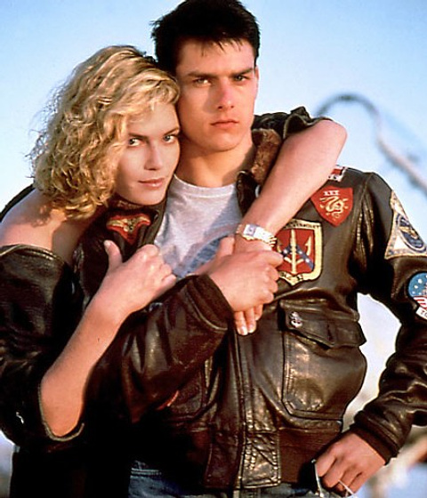 Tom Cruise y Kelly McGillis en Top Gun, Idolos del Aire