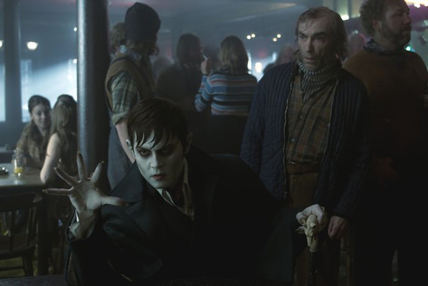 Johnny Depp, Jackie Earle Haley y Willie Loomis en Sombras tenebrosas