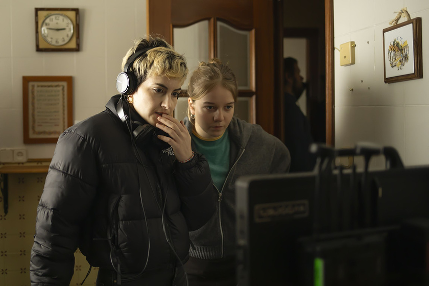 Júlia Mascort y Marta Matute en Yo no moriré de Amor (Rodaje)
