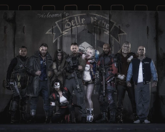 Will Smith, Adam Beach, Tom Hardy, Joel Kinnaman, Jai Courtney, Margot Robbie y Cara Delevingne en Escuadrón suicida