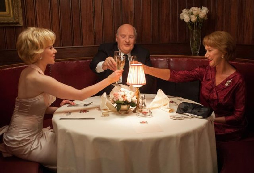 Anthony Hopkins, Scarlett Johansson y Helen Mirren en Hitchcock