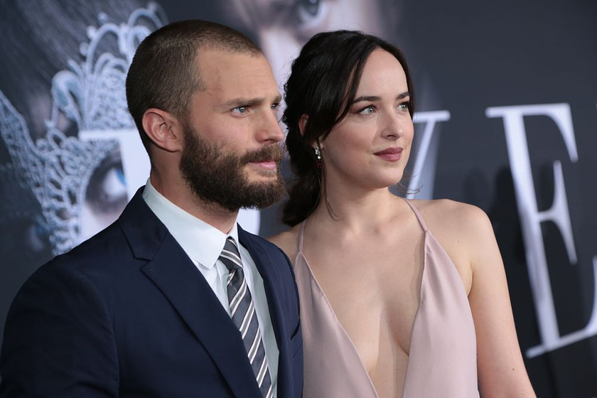Jamie Dornan y Dakota Johnson en Cincuenta Sombras más oscuras (Premiere en Los Angeles. Febrero 2017)