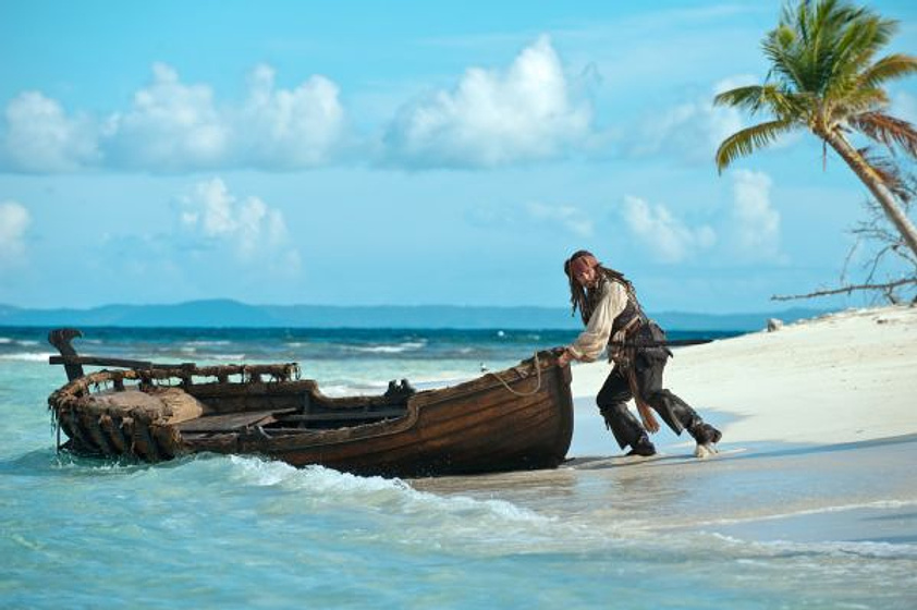 Johnny Depp en Piratas del Caribe: En Mareas Misteriosas