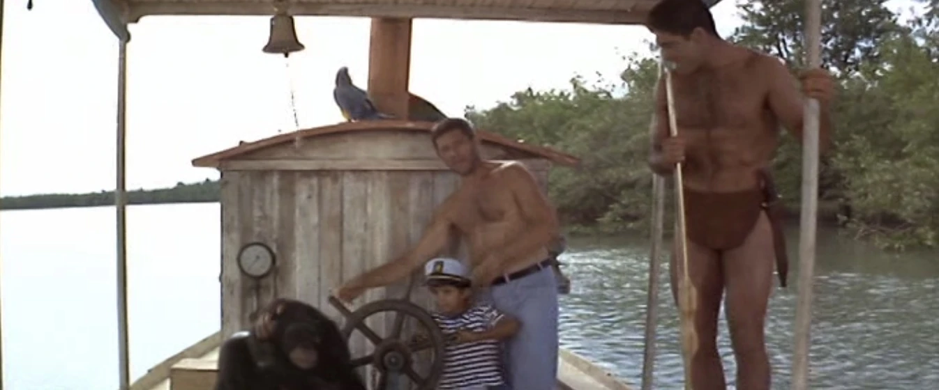 Mike Henry, Jan Murray y Manuel Padilla Jr. en tarzan-en-el-amazonas