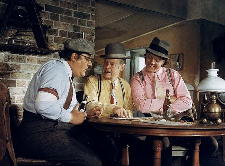 Ove Sprogøe, Morten Grunwald y Poul Bundgaard en the-olsen-gang-in-jutland