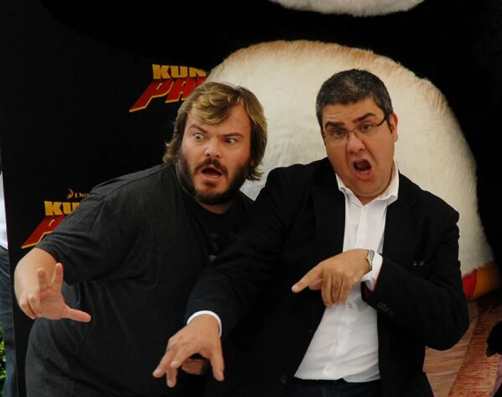 Jack Black y Florentino Fernández en kung-fu-panda (Premiere en Madrid. Junio 2008)