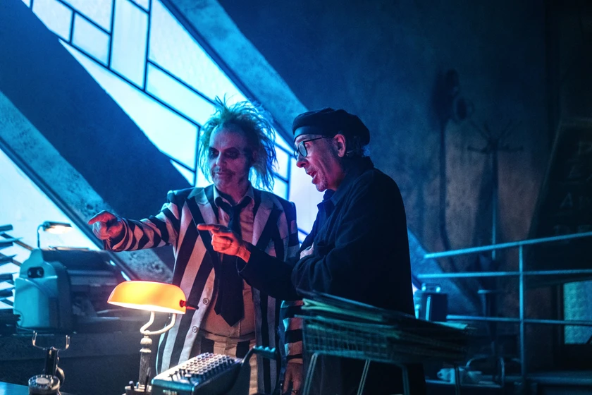 Michael Keaton y Tim Burton en Bitelchús Bitelchús (Rodaje)