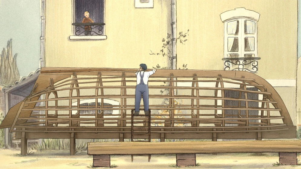 Imagen de un-barco-en-el-jardin
