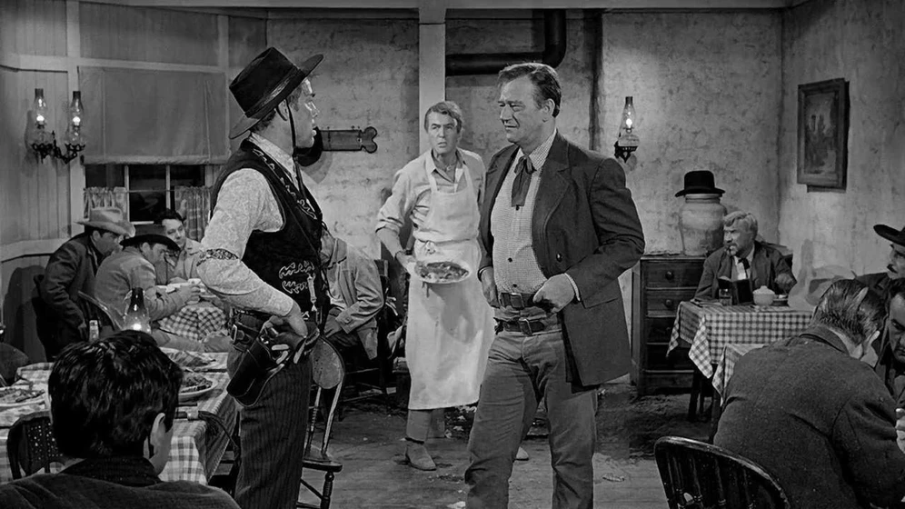 James Stewart, John Wayne y Lee Marvin en el-hombre-que-mato-a-liberty-valance