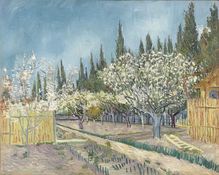 Imagen de Van Gogh. De los Campos de trigo bajo cielos nublados