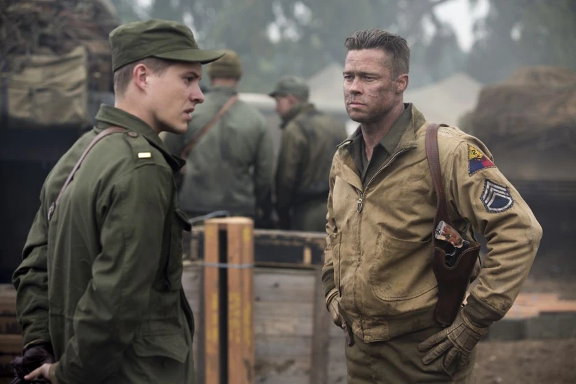 Brad Pitt y Xavier Samuel en corazones-de-acero