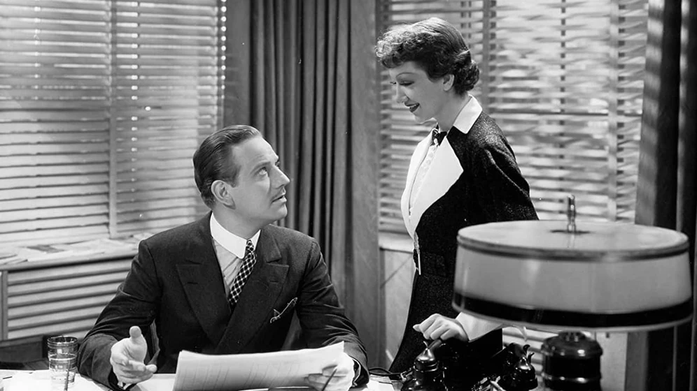 Melvyn Douglas y Claudette Colbert en sucedio-una-vez