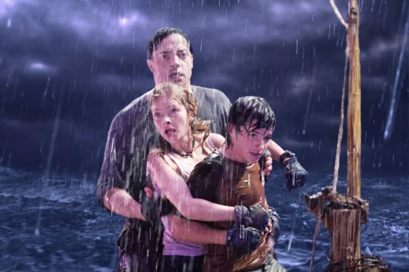 Brendan Fraser, Josh Hutcherson y Anita Briem en Viaje al centro de la Tierra