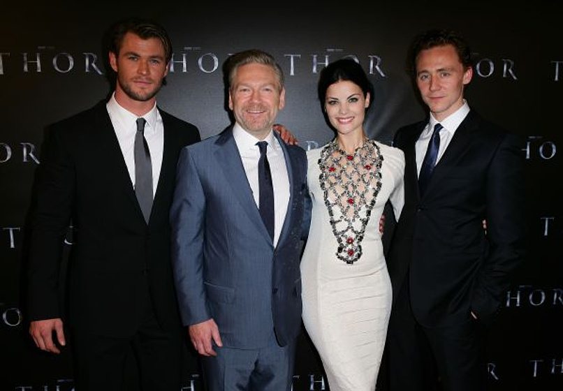 Kenneth Branagh, Jaimie Alexander, Tom Hiddleston y Chris Hemsworth en Thor (Premiere en Sydney. Abril 2011)