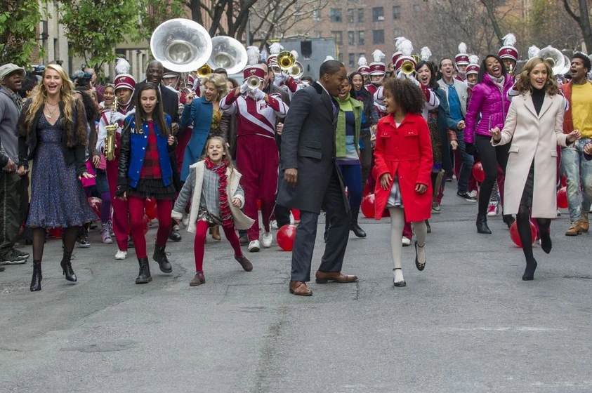 Cameron Diaz, Jamie Foxx, Rose Byrne y Quvenzhané Wallis en annie-2014