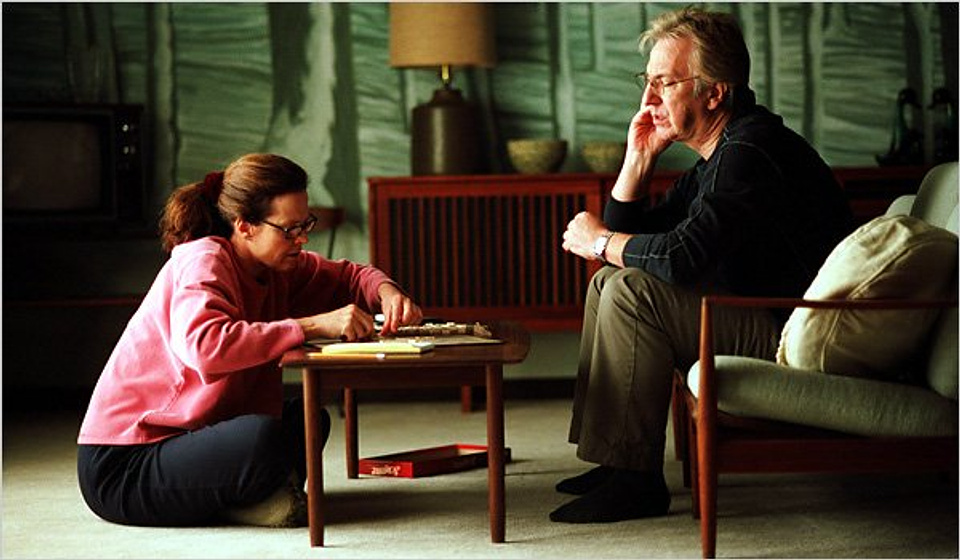Sigourney Weaver y Alan Rickman en Snow Cake
