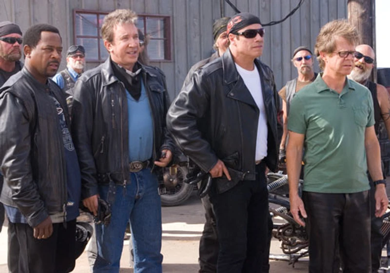 John Travolta, Martin Lawrence, William H. Macy y Tim Allen en cerdos-salvajes-con-un-par-de-ruedas