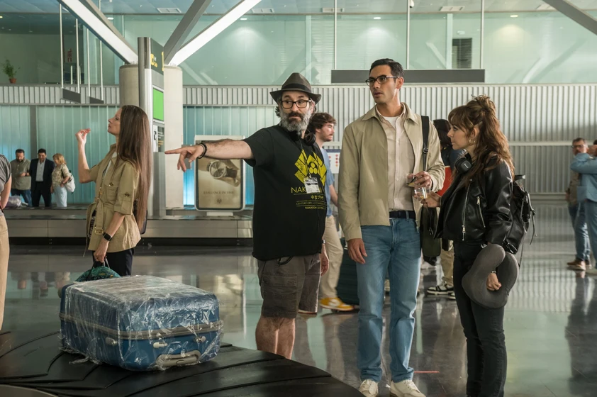 Carlos Therón, Lucía Caraballo y Alejandro Speitzer en la-maleta (Rodaje)