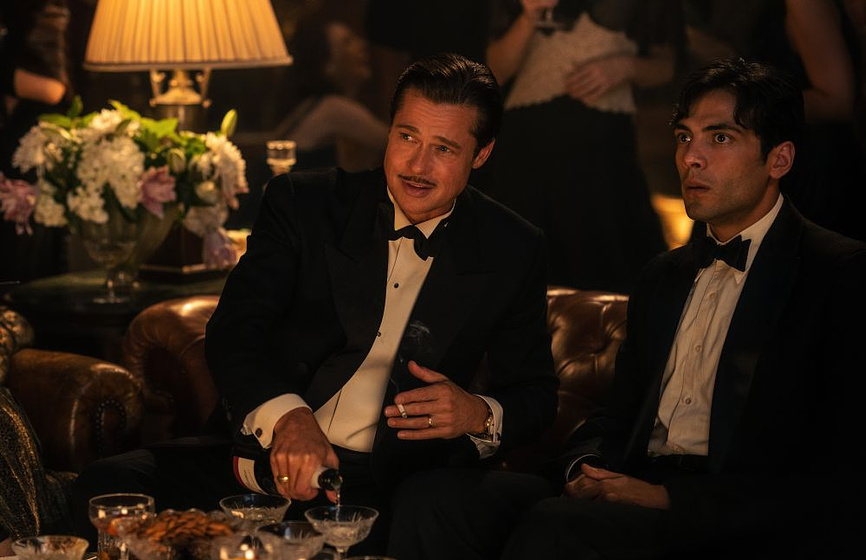 Brad Pitt y Diego Calva Hernández en Babylon