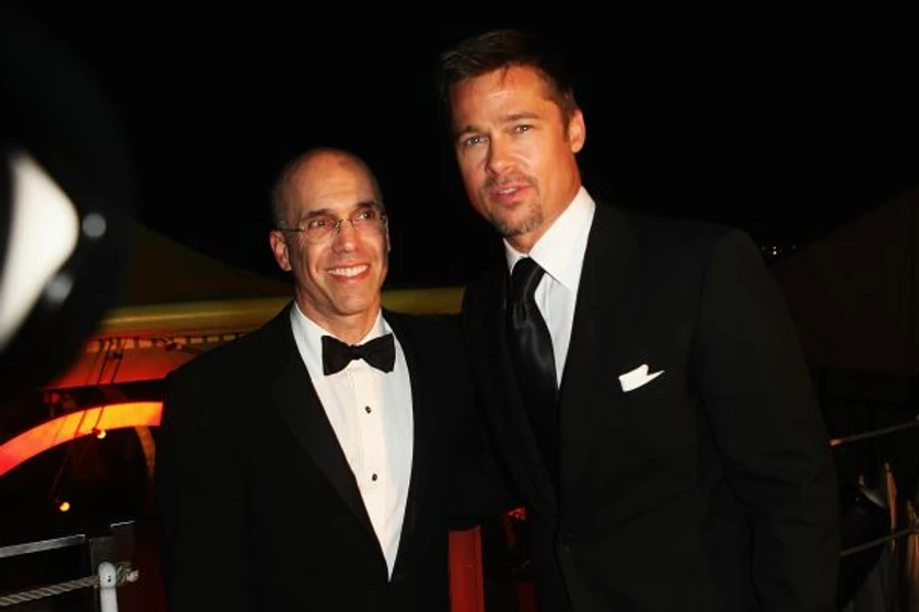 Brad Pitt y Jeffrey Katzenberg en kung-fu-panda (Premiere en Cannes. Mayo 2008)