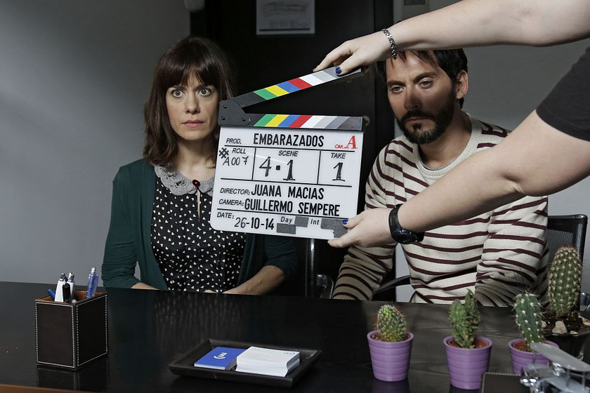 Alexandra Jiménez y Paco León en Embarazados (Rodaje)