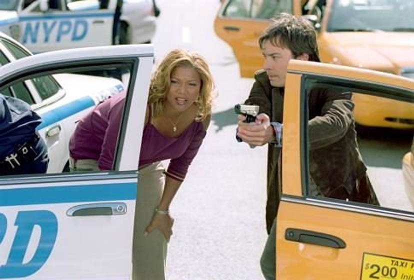 Queen Latifah y Jimmy Fallon en Taxi. Derrape Total