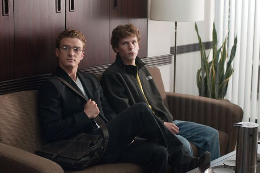 Justin Timberlake y Jesse Eisenberg en La Red Social