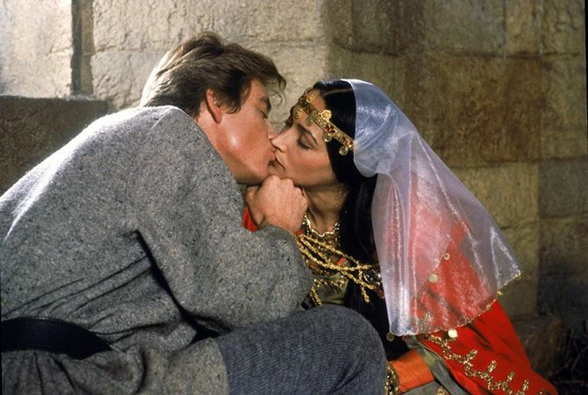 Anthony Andrews y Olivia Hussey en ivanhoe-1982