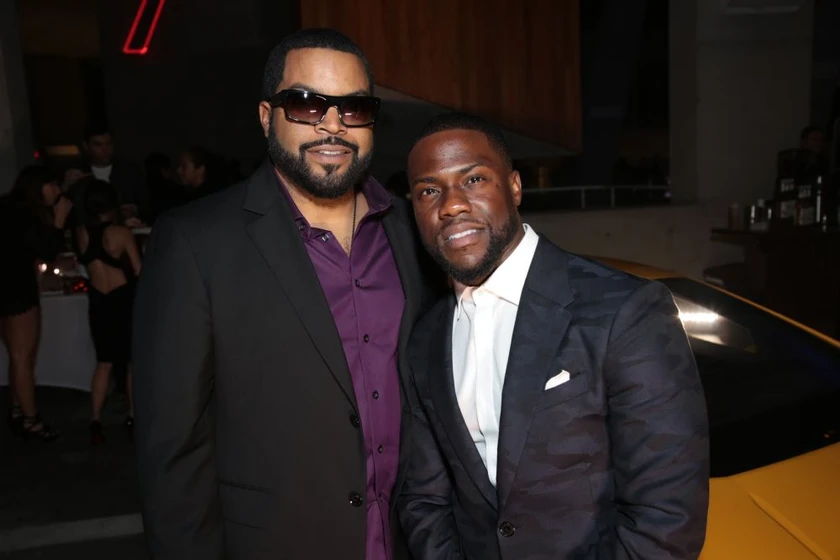 Ice Cube y Kevin Hart en infiltrados-en-miami (Premiere en Miami. Abril 2016)