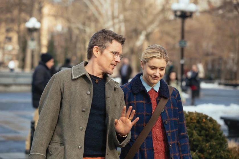 Ethan Hawke y Greta Gerwig en maggie-s-plan